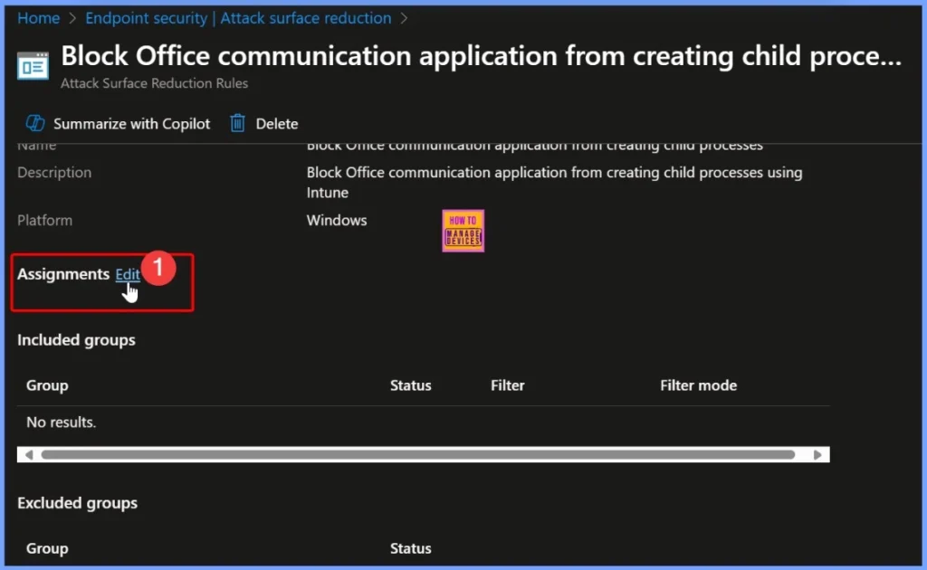 How to Remove Assigned Groups from Attack Surface Reduction ASR Policy in Microsoft Intune 2 How to Remove Assigned Groups from Attack Surface Reduction ASR Policy in Microsoft Intune - Fig.2