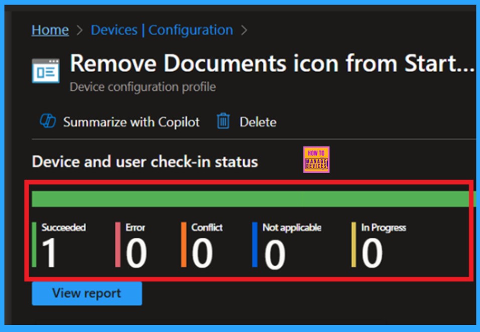 Remove Documents Icon from the Start Menu using Intune Policy -Fig.9