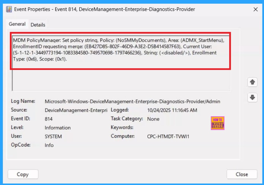 Remove Documents Icon from the Start Menu using Intune Policy -Fig.10