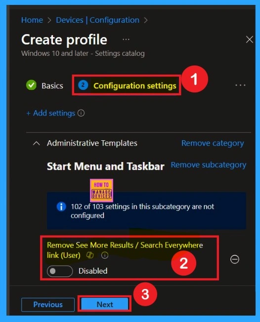 Restrict Users from Viewing Additional Results in Windows Search using Intune Policy 4 How to Restrict users from Viewing Additional Search Results using Intune Policy - Fig.4