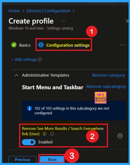 Restrict Users from Viewing Additional Results in Windows Search using Intune Policy 5 Restrict Users from Viewing Additional Results in Windows Search using Intune Policy - Fig.5