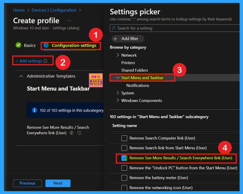 Restrict Users from Viewing Additional Results in Windows Search using Intune Policy 3 Restrict Users from Viewing Additional Results in Windows Search using Intune Policy- Fig.3
