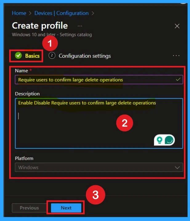 Require users to Confirm Large Delete Operations in OneDrive using Intune Policy 2 Require users to Confirm Large Delete Operations in OneDrive using Intune Policy - Fig.2