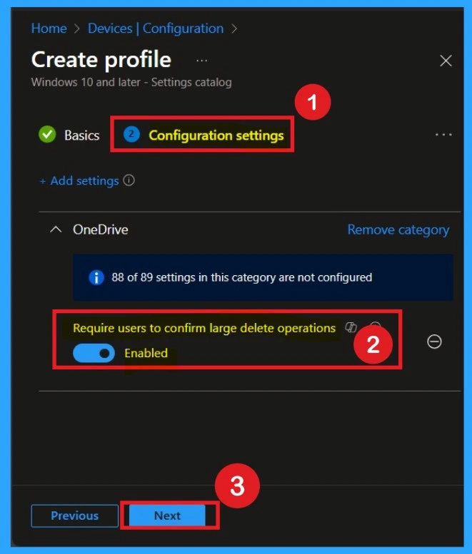 Require users to Confirm Large Delete Operations in OneDrive using Intune Policy 5 Require users to Confirm Large Delete Operations in OneDrive using Intune Policy - Fig.5