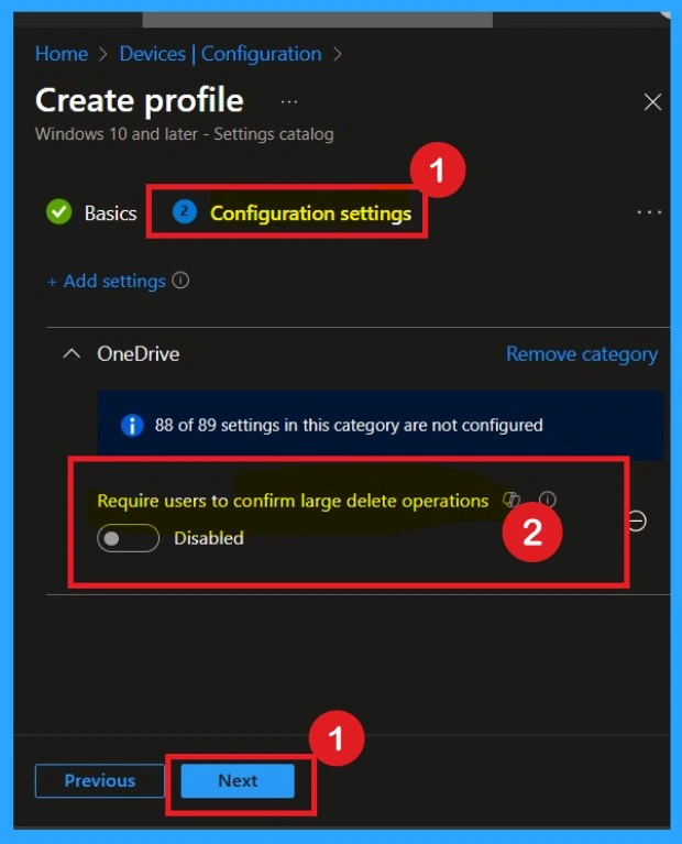 Require users to Confirm Large Delete Operations in OneDrive using Intune Policy 4 Require users to Confirm Large Delete Operations in OneDrive using Intune Policy - Fig.4