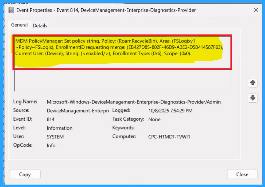 How to Enable Roam Recycle Bin in FSLogix using Intune Policy 10 How to Enable Roam Recycle Bin in FSLogix using Intune Policy - Fig.10