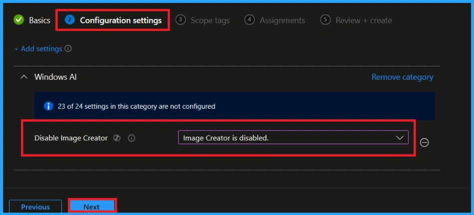 Stop Windows AI Data Leakage Secure your Network by Blocking Image Creator using Intune 6 Stop Windows AI Data Leakage Secure your Network by Blocking Image Creator using Intune - Fig.5