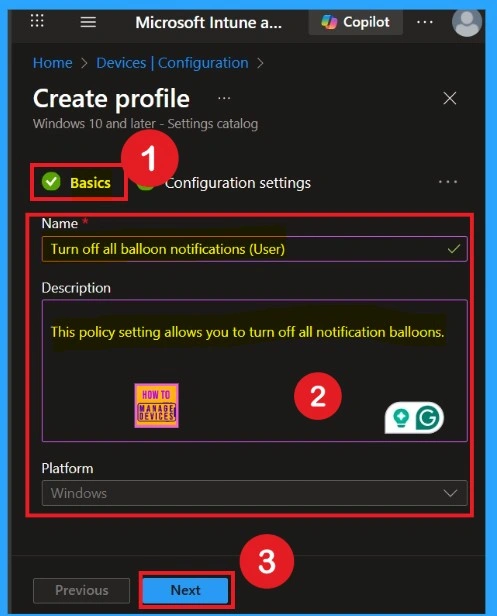 Turn On or Off All Balloon Notifications in Taskbar using the Intune Policy 3 Turn On or Off All Balloon Notifications in Taskbar using the Intune Policy -Fig.3