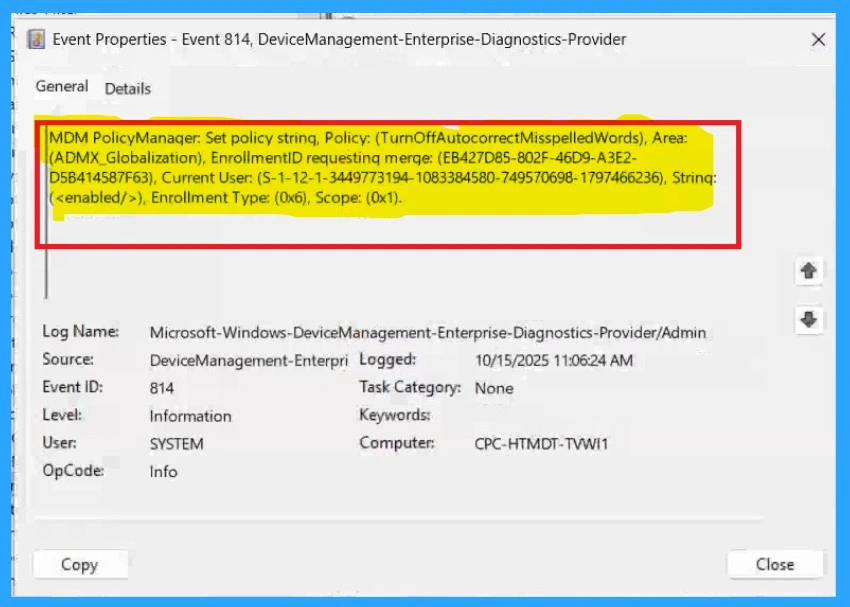 How to Prevent Automatic Typo Corrections to Maintain User Control using Intune Policy 10 How to Prevent Automatic Typo Corrections to Maintain User Control using Intune Policy- Fig.10