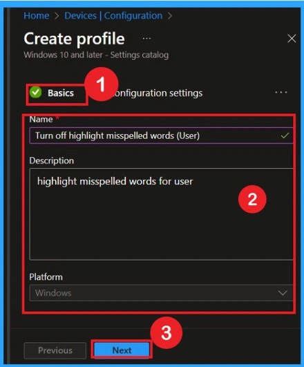 Turn On or Off Highlight Misspelled Words Using Intune Policy - Fig 3