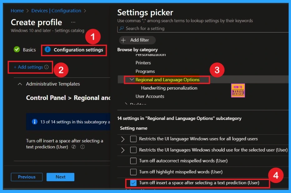 Prevent Automatic Space After Text Suggestions for Accurate Typing using Intune Policy 3 Prevent Automatic Space After Text Suggestions for Accurate Typing using Intune Policy -3