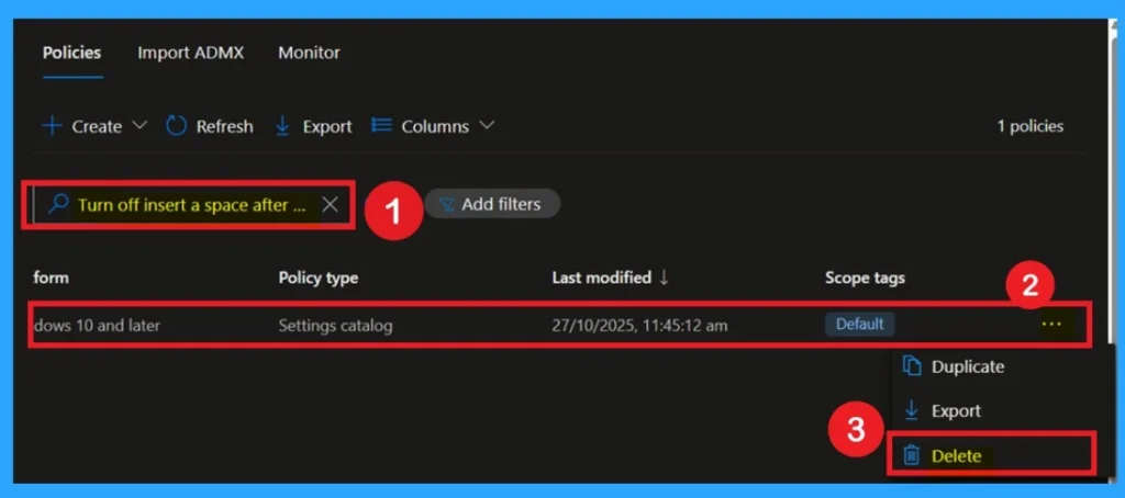 Prevent Automatic Space After Text Suggestions for Accurate Typing using Intune Policy 12 Prevent Automatic Space After Text Suggestions for Accurate Typing using Intune Policy -12