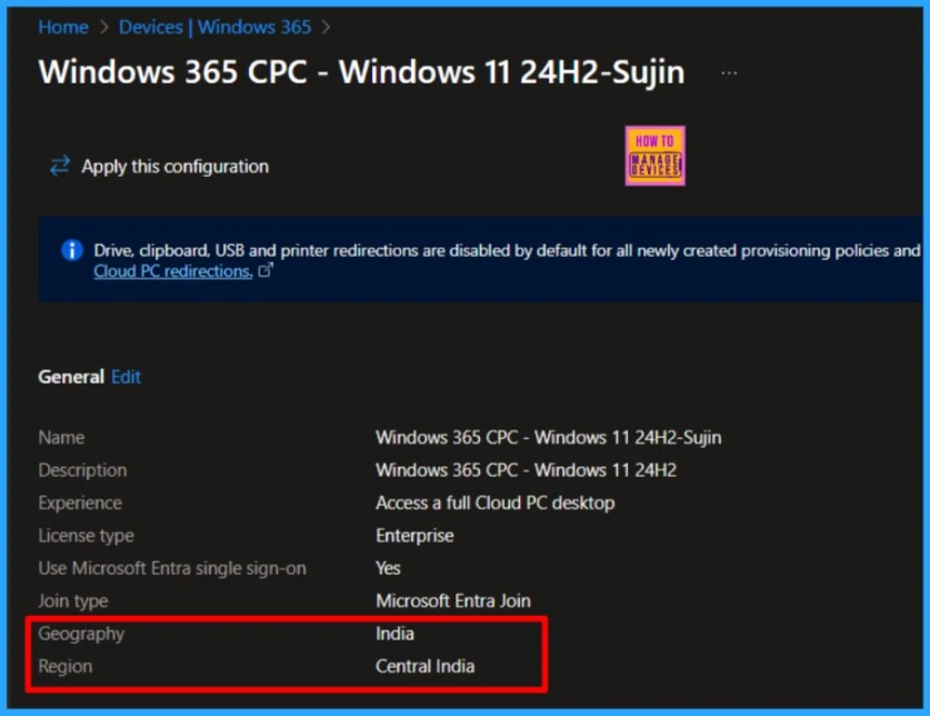 How to Change the Region Name and Geography of Microsoft 365 Cloud PCs using Microsoft Graph API 4 How to Change the Region Name and Geography of Microsoft 365 Cloud PCs using Microsoft Graph API. Fig-04