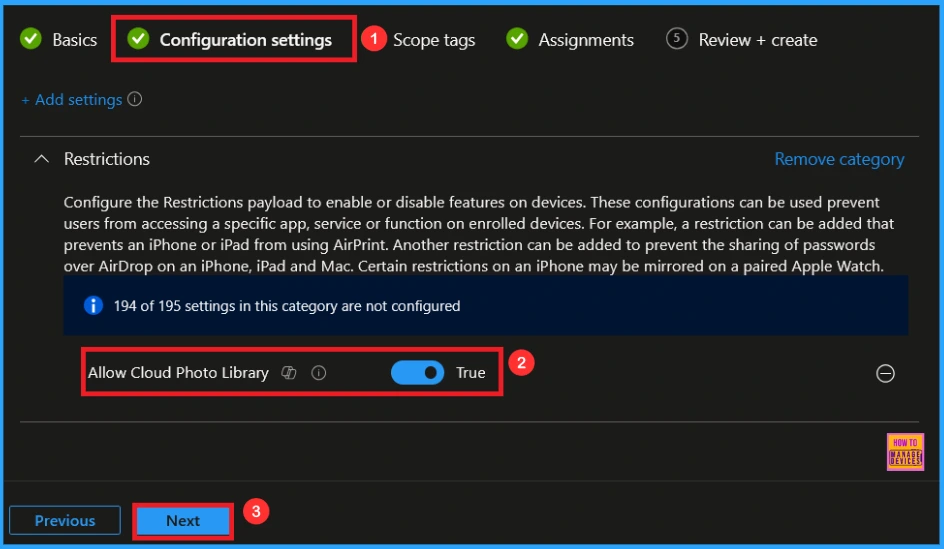 Block iCloud Photo Library to Prevent iCloud Syncing using Intune - Fig.4