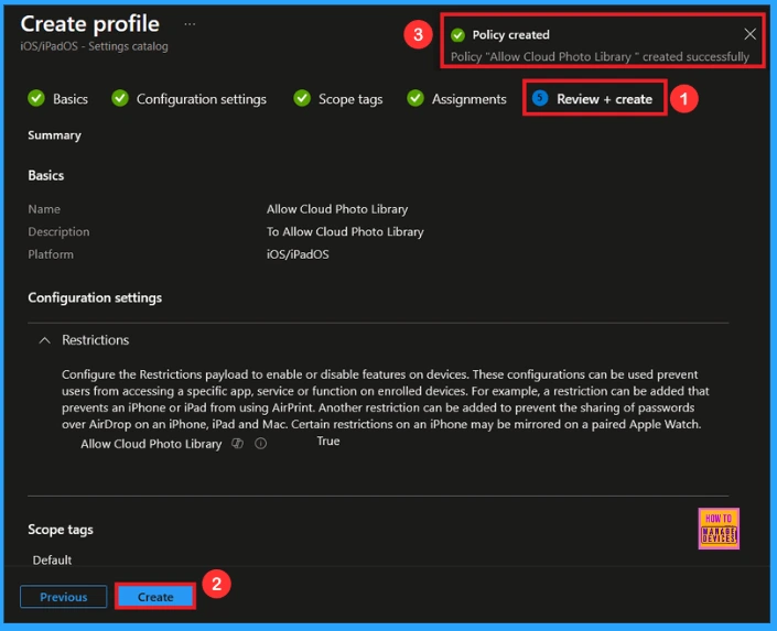 Block iCloud Photo Library to Prevent iCloud Syncing using Intune - Fig.8