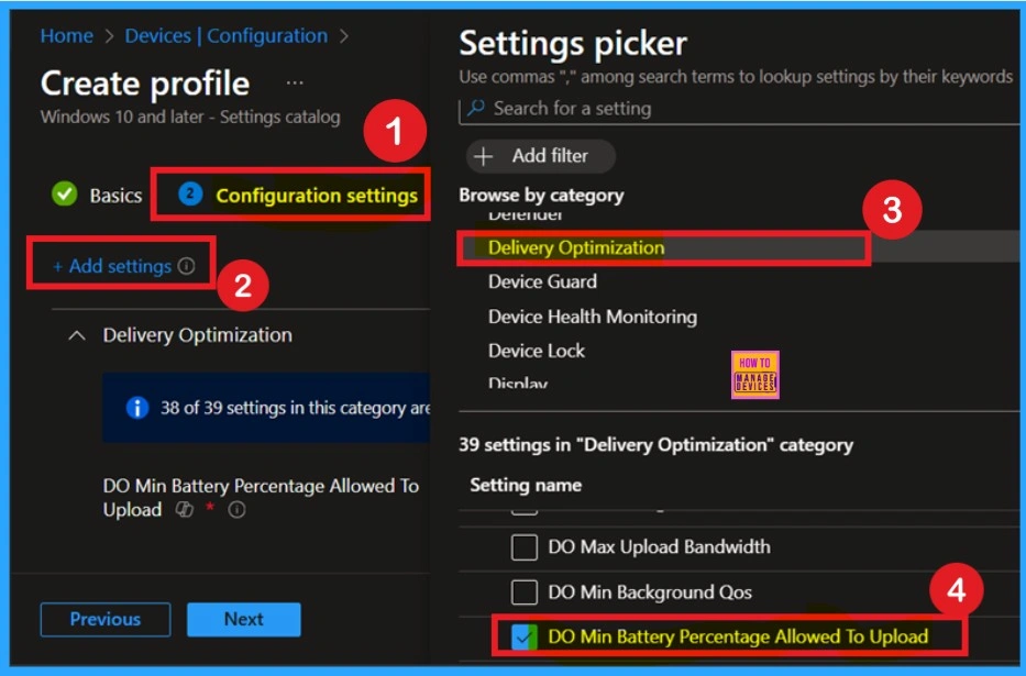 Enhance Device Battery Level by Managing Peer-to-Peer Uploads using Intune Policy 3 Enhance Device Battery Level by Managing Peer-to-Peer Uploads using Intune Policy - Fig.3