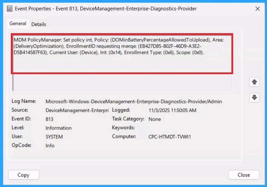Enhance Device Battery Level by Managing Peer-to-Peer Uploads using Intune Policy 9 Enhance Device Battery Level by Managing Peer-to-Peer Uploads using Intune Policy- Fig.9