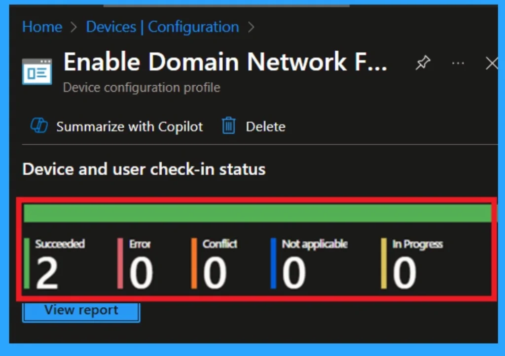 Enable Disable Domain Network Firewall using Intune Policy -Fig.9