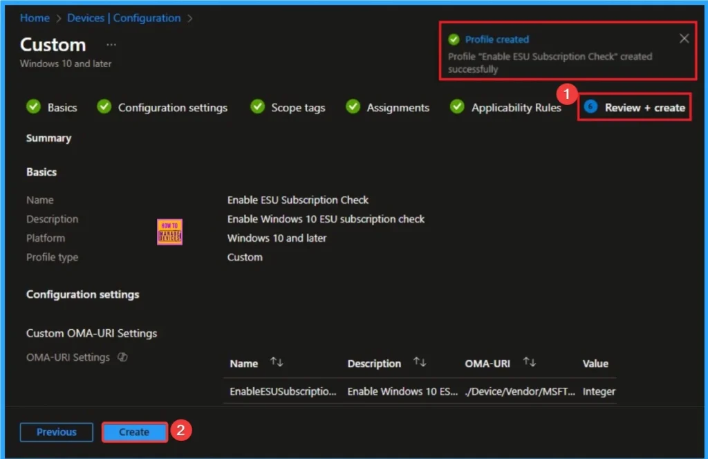 Get Free Windows 10 ESU Support for Physical Endpoints used for Accessing Windows 365 Cloud PC using Intune Policy - Fig.10