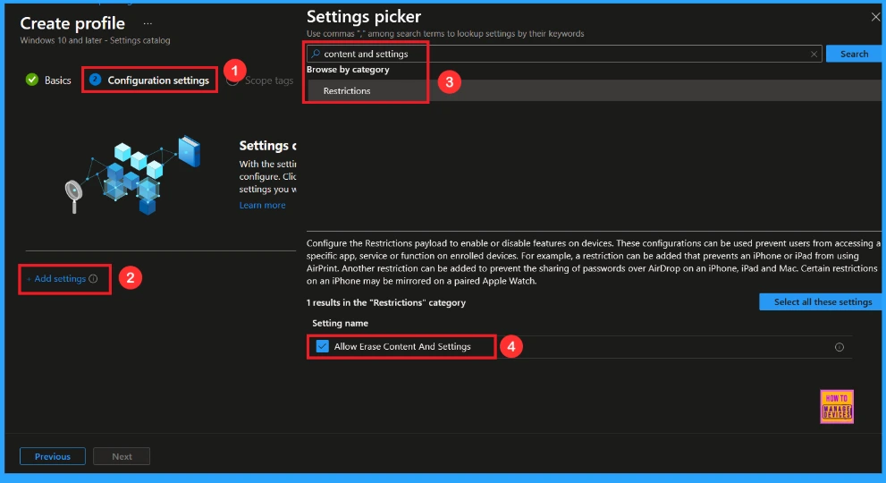 Guide to Disabling the Erase All Content Option on Supervised Devices using Intune - Fig.3