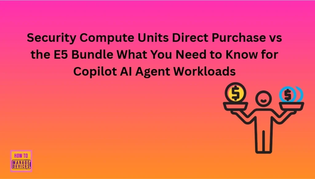 Security Compute Units Direct Purchase vs the E5 Bundle What You Need to Know for Copilot AI Agent Workloads 1