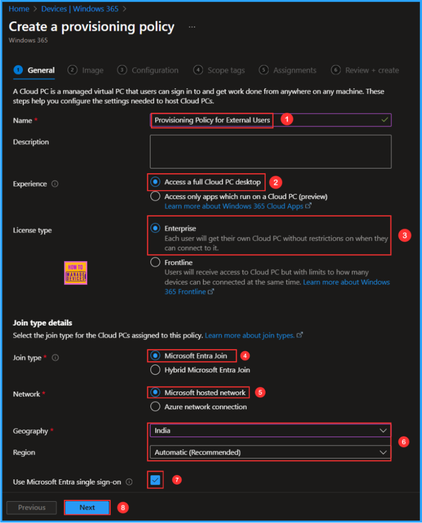 How to Provision Windows 365 Cloud PC for an External Identity using Intune. Fig. 3