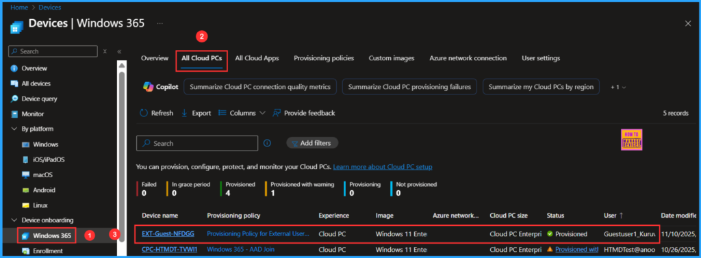 How to Provision Windows 365 Cloud PC for an External Identity using Intune. Fig. 9