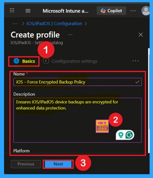 Improving iOS Backup Security with the Force Encrypted Backup Policy in Intune- Fig.3