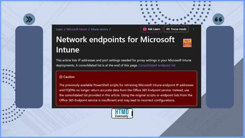 Microsoft Warns Stop using PowerShell Scripts for Intune Endpoint IPs and FQDNs - Fig.2