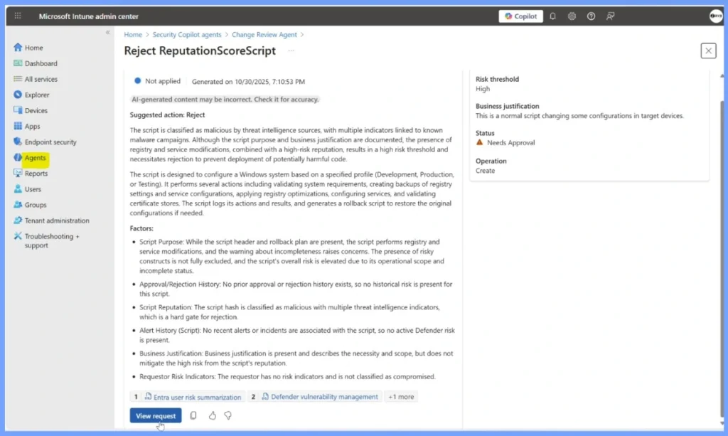 Intune Change Review Agent a Smarter Way to Review Approve and Secure Every Change - Fig.3