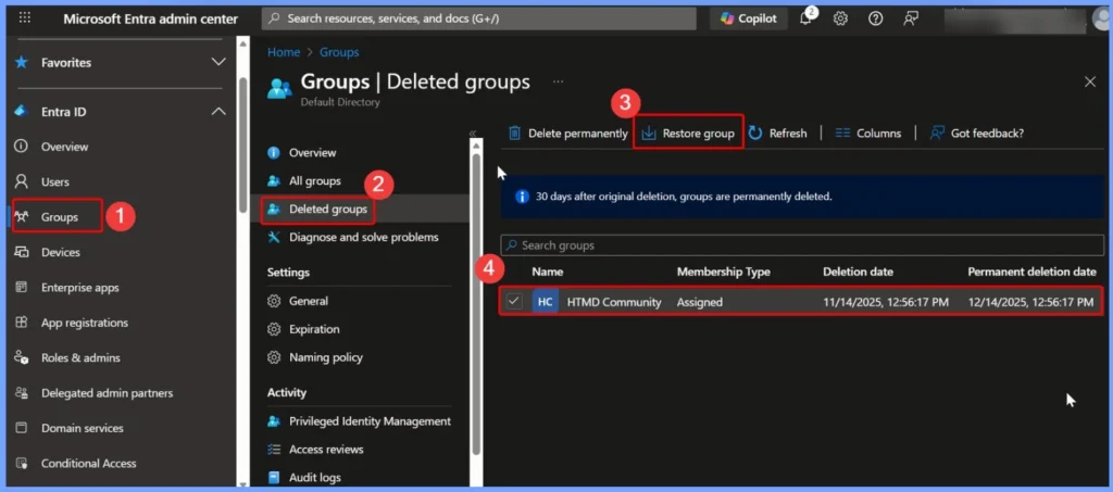 How to Restore Deleted Cloud Security Groups in Microsoft Entra ID - Fig.2