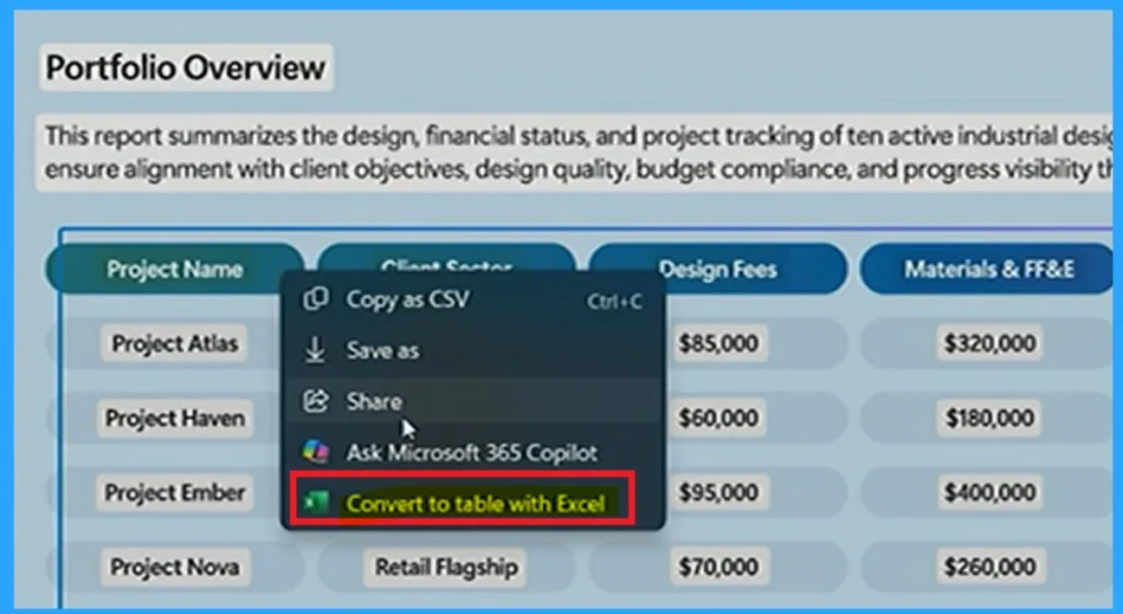 Transform On Screen Tables into Ready to Use Excel Data with a Single Click 2 Transform On Screen Tables into Ready to Use Excel Data with a Single Click -Fig.2 Creds to MS