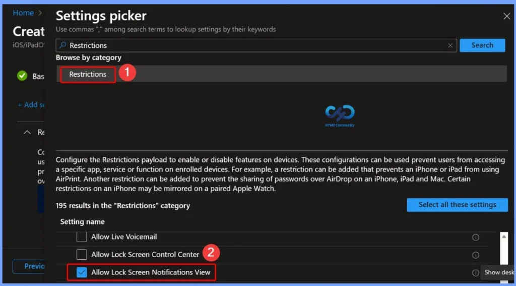 Allow Lock Screen Notifications View on iOS Devices using Intune Policy - Fig.4