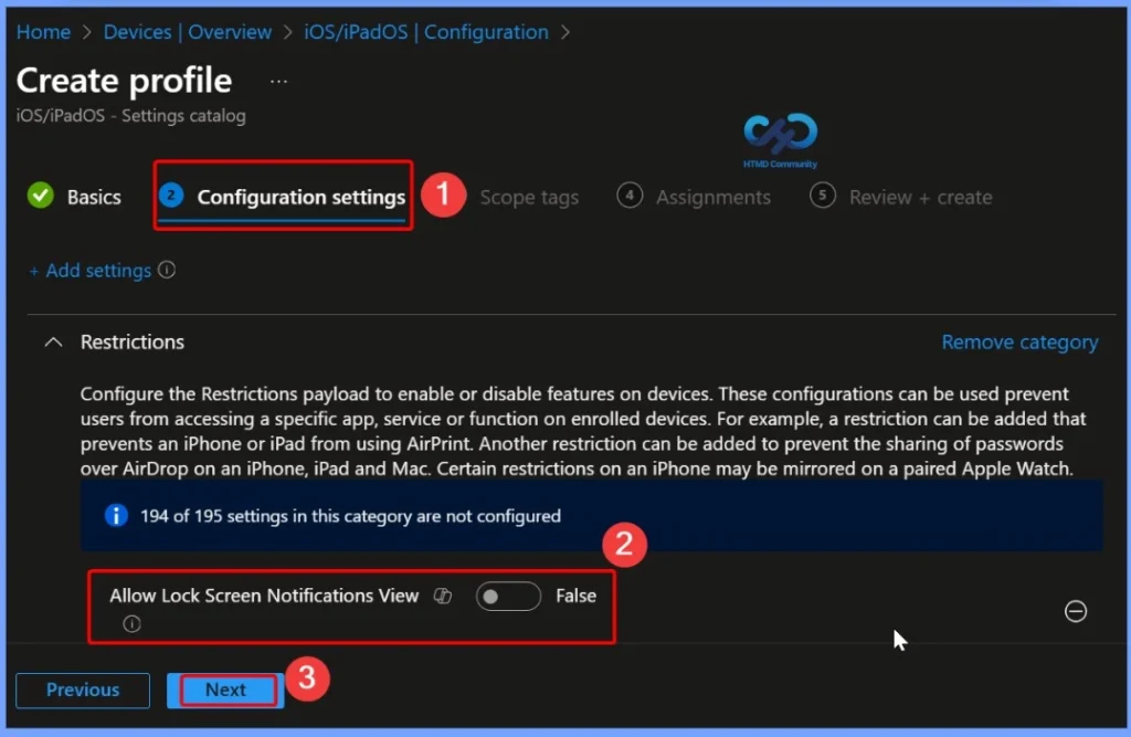 Allow Lock Screen Notifications View on iOS Devices using Intune Policy - Fig.6