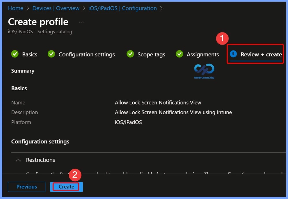 Allow Lock Screen Notifications View on iOS Devices using Intune Policy - Fig.9