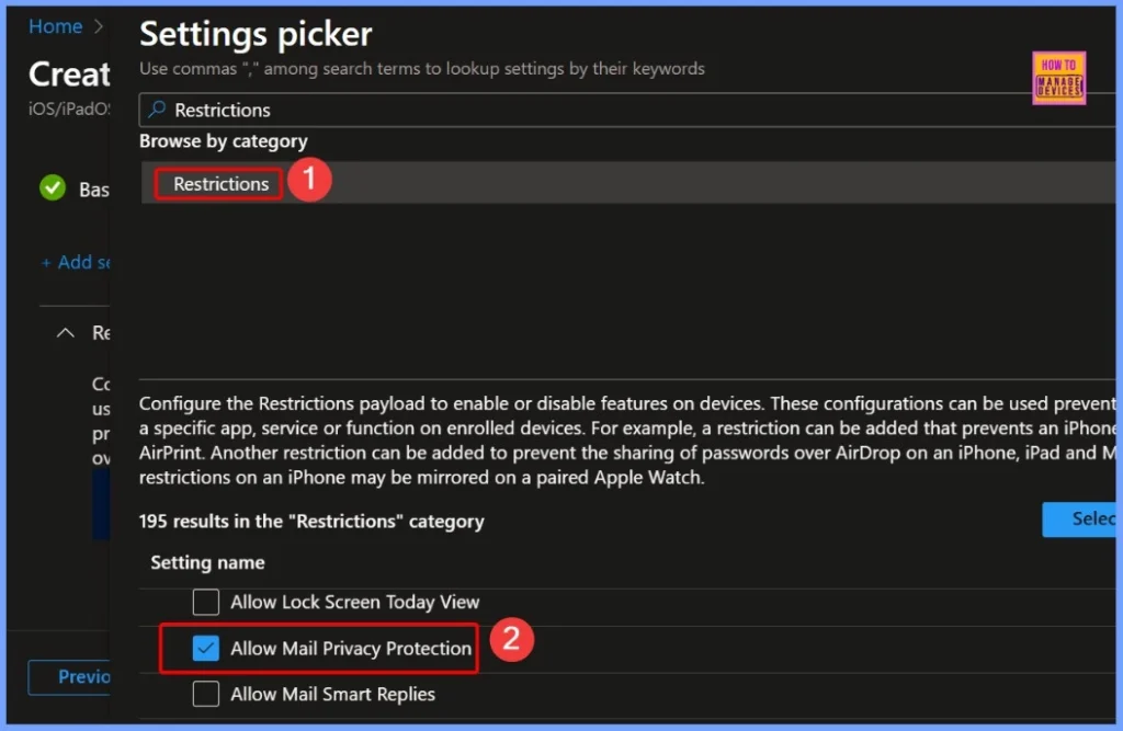 Block Mail Privacy Protection on iOS Devices using Intune Policy 4 Block Mail Privacy Protection on iOS Devices using Intune Policy - Fig.4