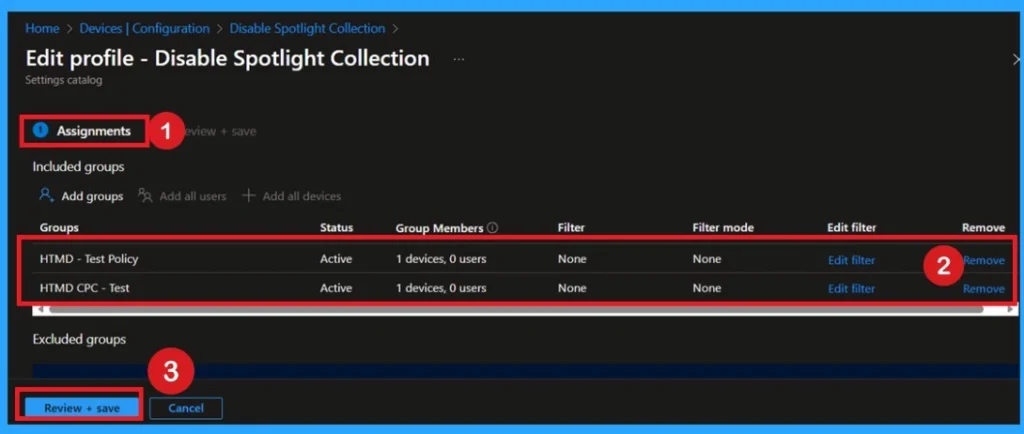 Blocking User Access to Spotlight Personalization Features using Intune Policy 10 Blocking User Access to Spotlight Personalization Features using Intune Policy- Fig.10