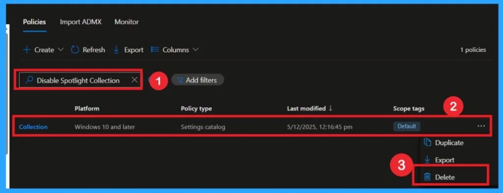 Blocking User Access to Spotlight Personalization Features using Intune Policy 11 Blocking User Access to Spotlight Personalization Features using Intune Policy- Fig.11