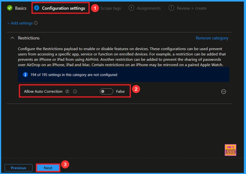 Control Keyboard Auto correction on Supervised iOS Devices using Intune - Fig.5