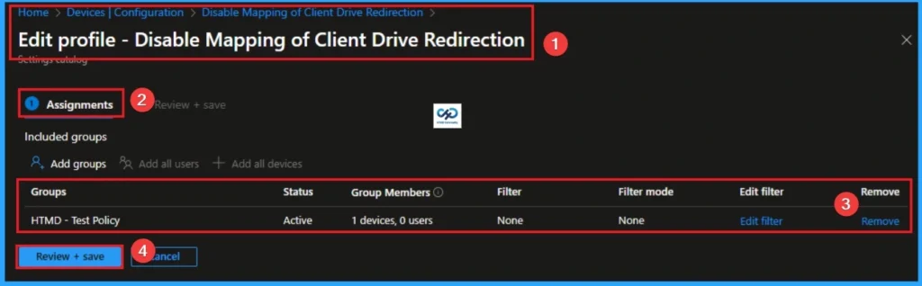 Disable Client Drive Redirect Mapping in Remote Desktop Services Session using Intune - Fig.12