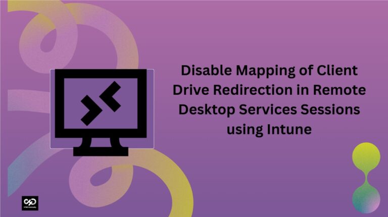 Disable Mapping of Client Drive Redirection in Remote Desktop Services Sessions using Intune