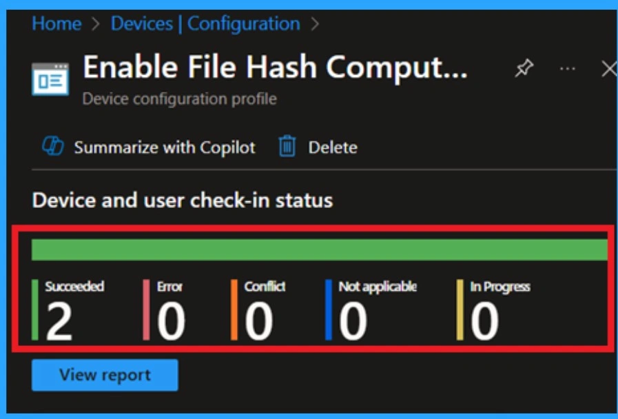 Enable File Hash Computation for Faster & Safer Malware Scanning using Intune Policy -Fig.9