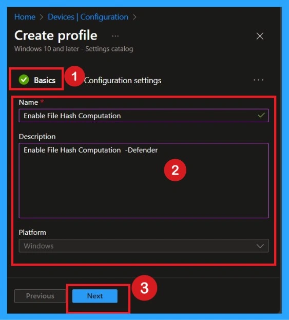 Enable File Hash Computation for Faster & Safer Malware Scanning using Intune Policy -Fig.2