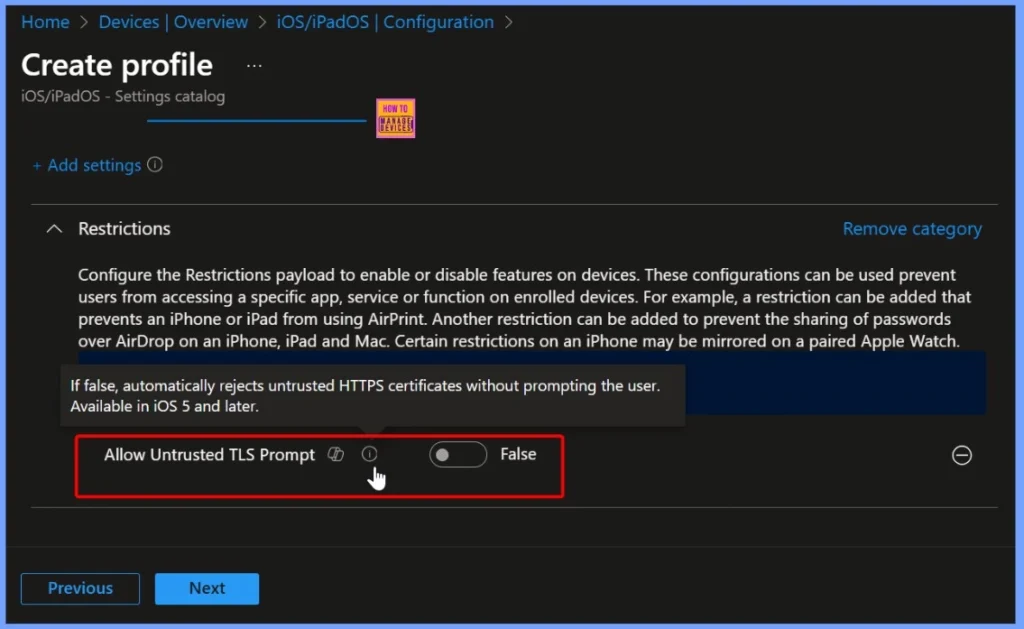 Enforce Zero-Trust TLS Certificate Enforcement Policies for iOS in Intune 5 Enforce Zero-Trust TLS Certificate Enforcement Policies for iOS in Intune - Fig.5