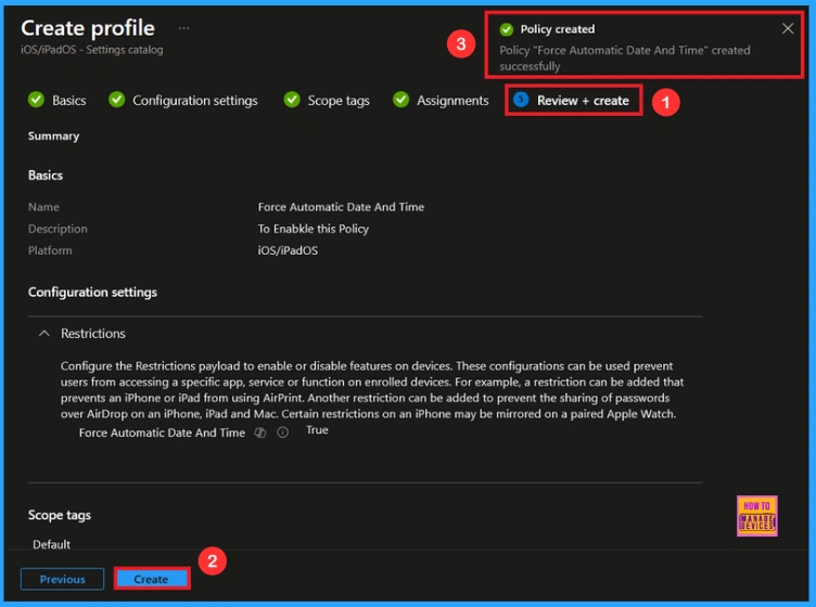 Enforcing Automatic Date and Time for Supervised iOS Devices using Intune 8 Enforcing Automatic Date and Time for Supervised iOS Devices using Intune - Fig.8