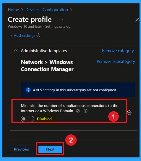 Improving Network Protection with the Minimize Simultaneous Connections Policy in Intune- Fig.5