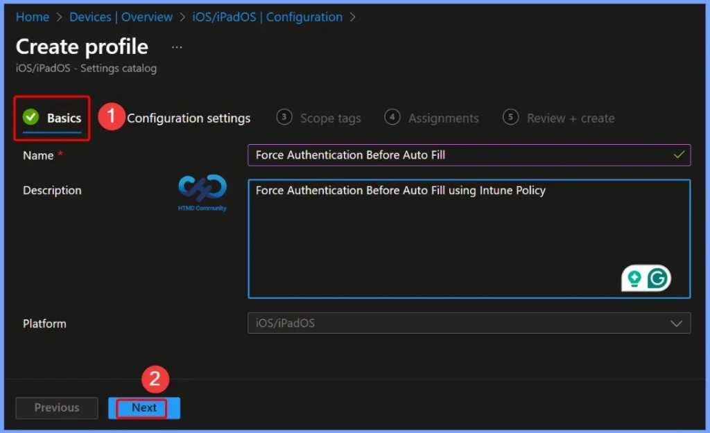 Force Authentication Before AutoFill on iOS and iPadOS using Intune Policy 2 Force Authentication Before AutoFill on iOS and iPadOS using Intune Policy - Fig.2