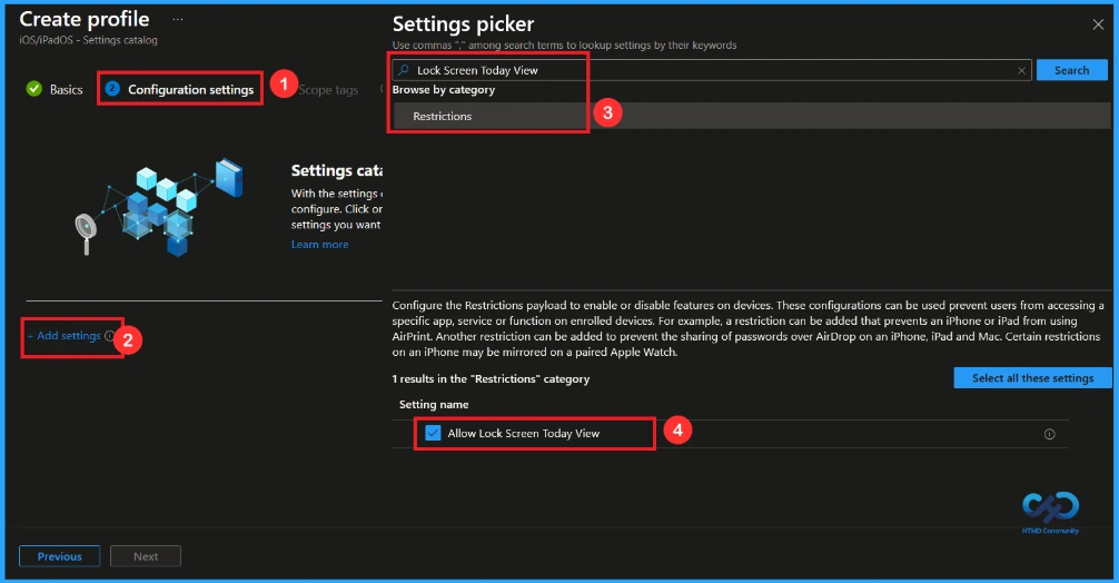 How to Manage Today View on the iOS Lock Screen using Intune - Fig.3