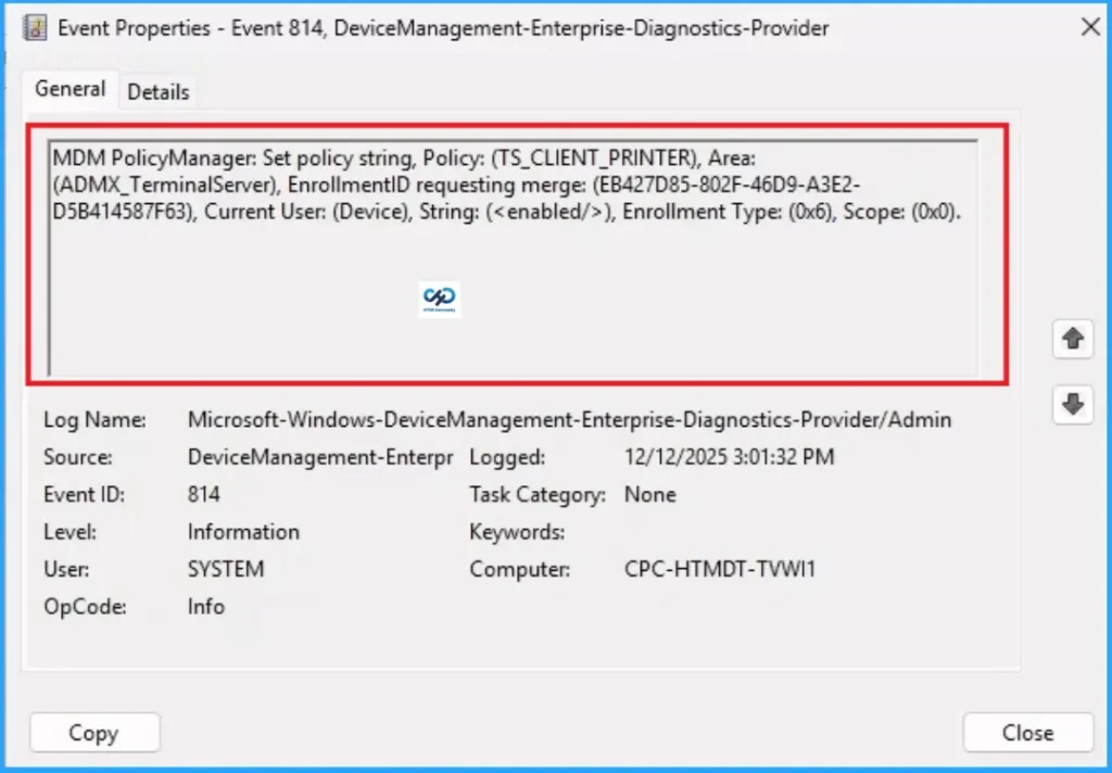 How to Prevent Mapping of Client Printers in Remote Desktop Services Sessions using Intune - Fig.11
