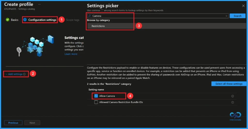 How to Restrict Camera Access on Supervised iOS Devices using Intune - Fig.3